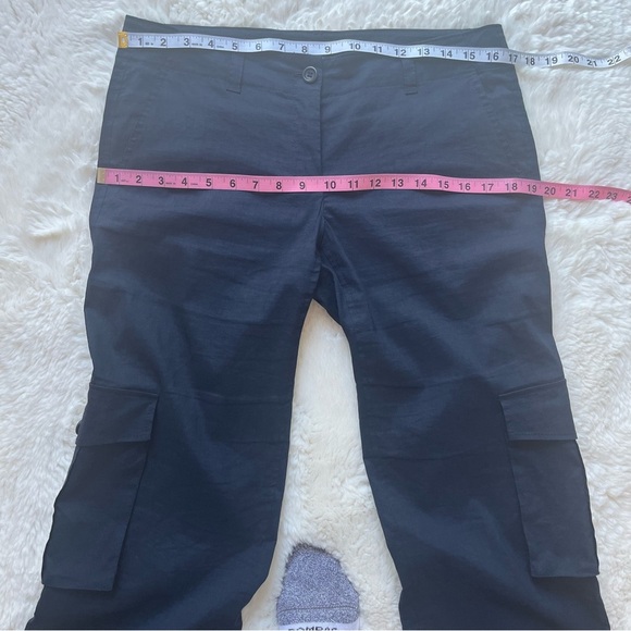 Theory Potter TS Navy Linen Cargo Pants Sz 8 - Picture 8 of 11